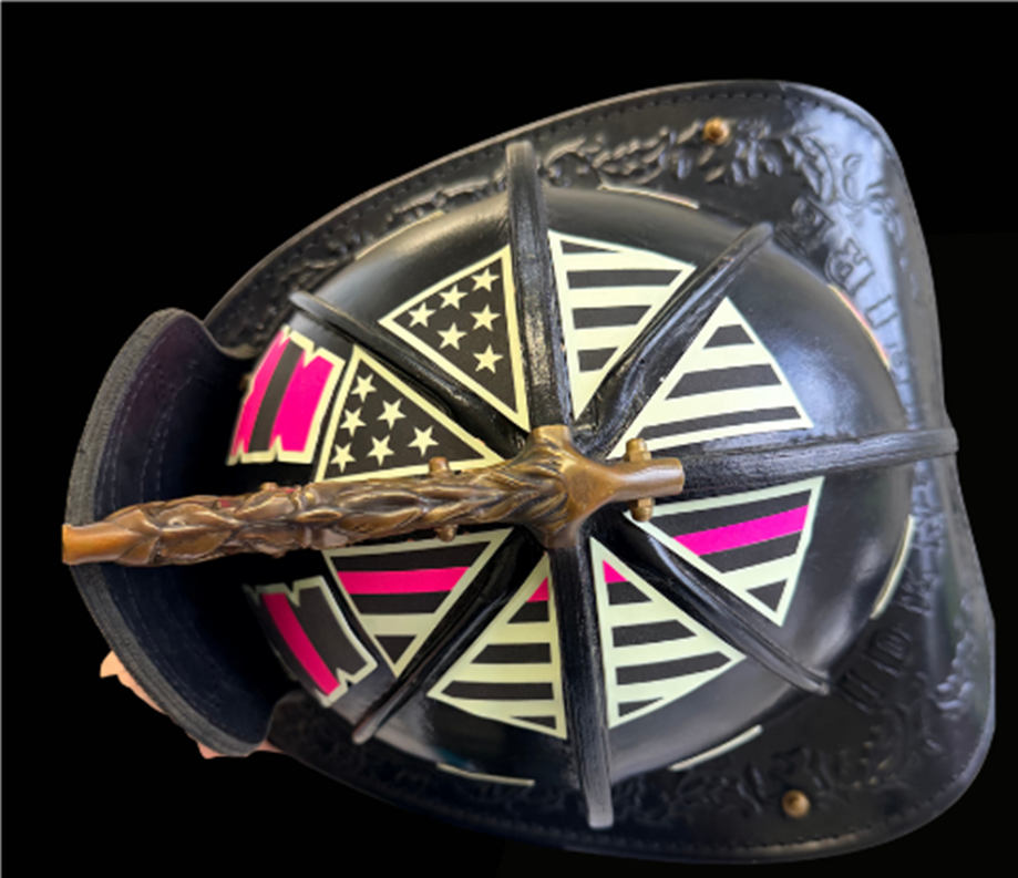 IdentiFire™ American Flag (Crown of Helmet) Decals - Thin Pink Line