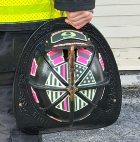 IdentiFire™ American Flag (Crown of Helmet) Decals - Thin Pink Line