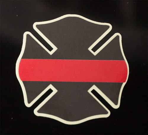 Black Subdued Reflective Thin Red Line Maltese Cross Flag Fire Helmet Black Subdued Reflective Thin Red Line Maltese Cross Flag Fire Helmet