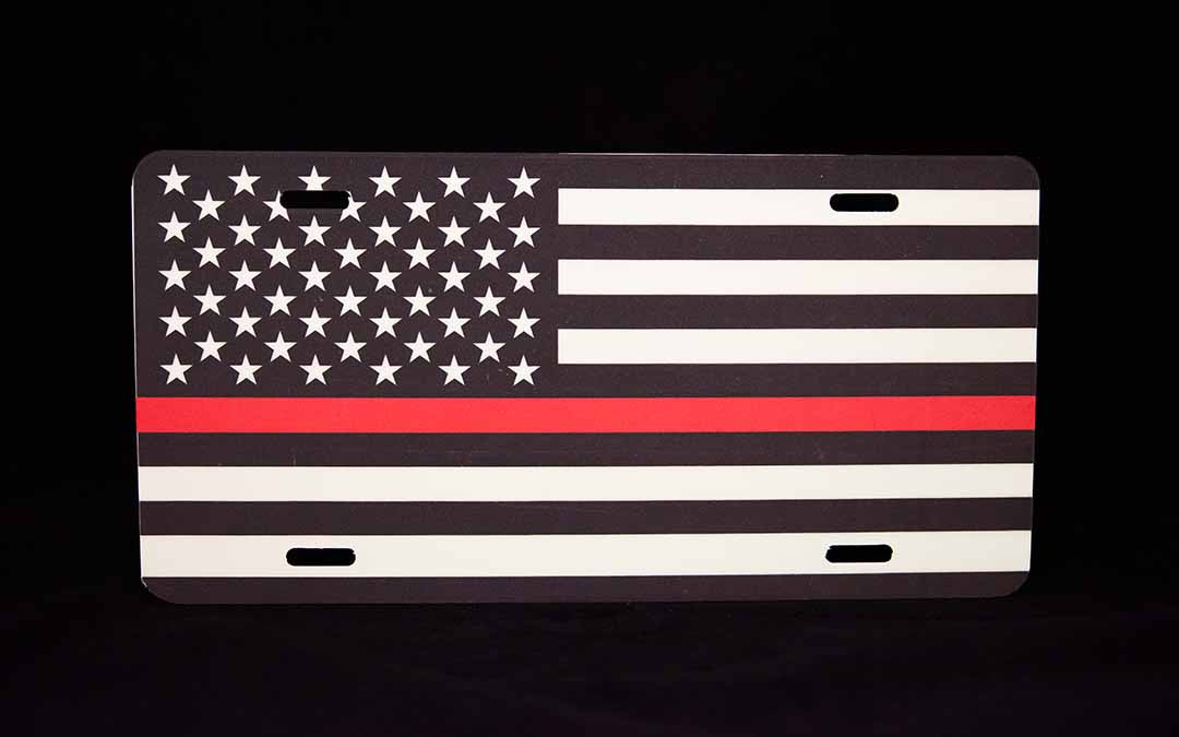 IdentiFire™ Thin Red or Blue Line License Plate
