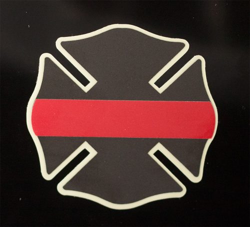 Firefighter Tribute Decal: Thin Red Line Maltese Cross USA Flag |  MakerPlace by Michaels